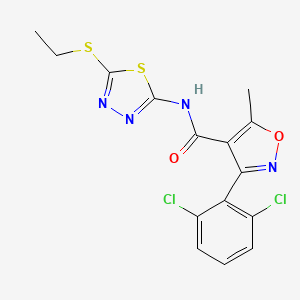 3-(2,6-dichlorophenyl)-N-[5-(ethylthio)-1,3,4-thiadiazol-2-yl]-5-methyl-4-isoxazolecarboxamide