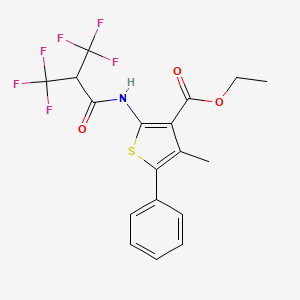 ethyl 4-methyl-5-phenyl-2-{[3,3,3-trifluoro-2-(trifluoromethyl)propanoyl]amino}thiophene-3-carboxylate