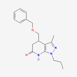 molecular formula C18H23N3O2 B5996634 4-[(benzyloxy)methyl]-3-methyl-1-propyl-1,4,5,7-tetrahydro-6H-pyrazolo[3,4-b]pyridin-6-one 