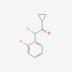 molecular formula C11H10ClFO B599665 2-Chloro-1-cyclopropyl-2-(2-fluorophenyl)ethanone CAS No. 178688-43-2