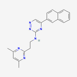 molecular formula C21H20N6 B5996660 N-[2-(4,6-dimethyl-2-pyrimidinyl)ethyl]-5-(2-naphthyl)-1,2,4-triazin-3-amine 