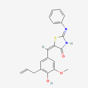 molecular formula C20H18N2O3S B5996672 5-(3-allyl-4-hydroxy-5-methoxybenzylidene)-2-(phenylimino)-1,3-thiazolidin-4-one 