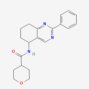 N-(2-phenyl-5,6,7,8-tetrahydro-5-quinazolinyl)tetrahydro-2H-pyran-4-carboxamide