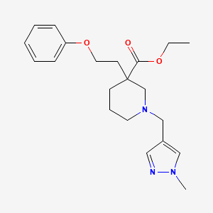 ethyl 1-[(1-methyl-1H-pyrazol-4-yl)methyl]-3-(2-phenoxyethyl)-3-piperidinecarboxylate