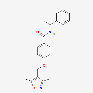 4-[(3,5-dimethyl-4-isoxazolyl)methoxy]-N-(1-phenylethyl)benzamide