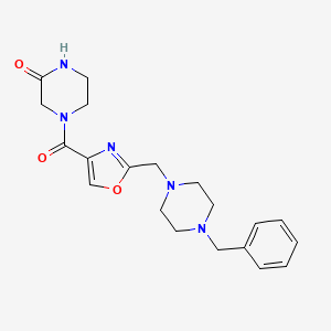 4-({2-[(4-benzyl-1-piperazinyl)methyl]-1,3-oxazol-4-yl}carbonyl)-2-piperazinone