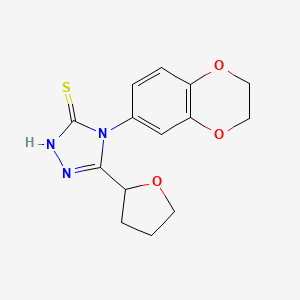 4-(2,3-dihydro-1,4-benzodioxin-6-yl)-5-(tetrahydro-2-furanyl)-4H-1,2,4-triazole-3-thiol