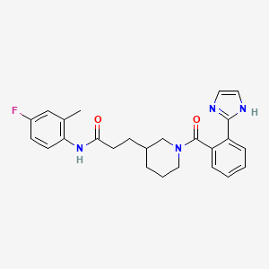 N-(4-fluoro-2-methylphenyl)-3-{1-[2-(1H-imidazol-2-yl)benzoyl]-3-piperidinyl}propanamide