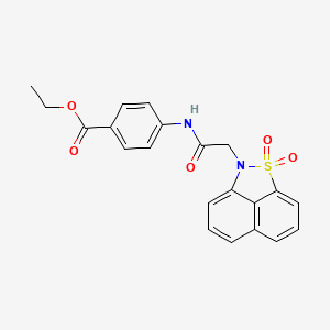 molecular formula C21H18N2O5S B5996718 ethyl 4-{[(1,1-dioxido-2H-naphtho[1,8-cd]isothiazol-2-yl)acetyl]amino}benzoate 