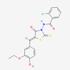 2-chloro-N-[5-(3-ethoxy-4-hydroxybenzylidene)-4-oxo-2-thioxo-1,3-thiazolidin-3-yl]benzamide