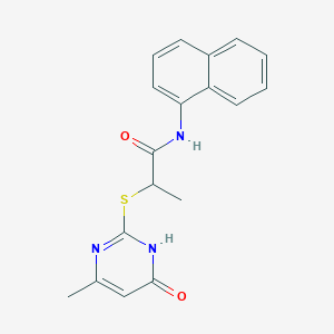 2-[(4-methyl-6-oxo-1,6-dihydro-2-pyrimidinyl)thio]-N-1-naphthylpropanamide