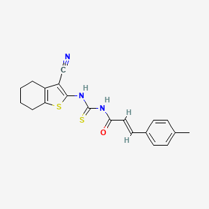 molecular formula C20H19N3OS2 B5996767 N-{[(3-cyano-4,5,6,7-tetrahydro-1-benzothien-2-yl)amino]carbonothioyl}-3-(4-methylphenyl)acrylamide 