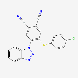 molecular formula C20H10ClN5S B5996772 4-(1H-1,2,3-benzotriazol-1-yl)-5-[(4-chlorophenyl)thio]phthalonitrile 