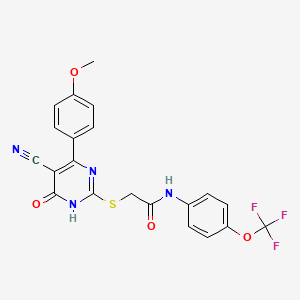 2-{[5-cyano-4-(4-methoxyphenyl)-6-oxo-1,6-dihydropyrimidin-2-yl]sulfanyl}-N-[4-(trifluoromethoxy)phenyl]acetamide