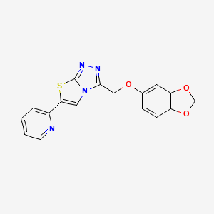 molecular formula C17H12N4O3S B5996800 3-[(1,3-benzodioxol-5-yloxy)methyl]-6-(2-pyridinyl)[1,3]thiazolo[2,3-c][1,2,4]triazole 