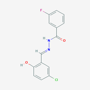 molecular formula C14H10ClFN2O2 B5996808 N'-(5-chloro-2-hydroxybenzylidene)-3-fluorobenzohydrazide 