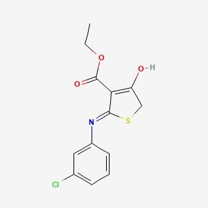 molecular formula C13H12ClNO3S B5996813 ethyl 2-(3-chloroanilino)-4-oxo-4,5-dihydro-3-thiophenecarboxylate 