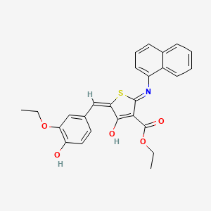 ethyl 5-(3-ethoxy-4-hydroxybenzylidene)-2-(1-naphthylamino)-4-oxo-4,5-dihydro-3-thiophenecarboxylate