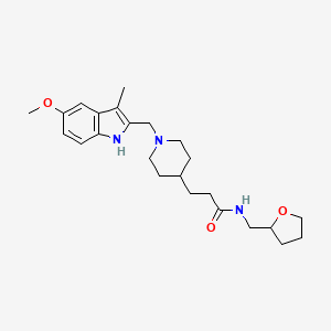 3-{1-[(5-methoxy-3-methyl-1H-indol-2-yl)methyl]-4-piperidinyl}-N-(tetrahydro-2-furanylmethyl)propanamide