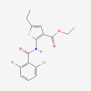 molecular formula C16H15ClFNO3S B5996842 ethyl 2-[(2-chloro-6-fluorobenzoyl)amino]-5-ethyl-3-thiophenecarboxylate 