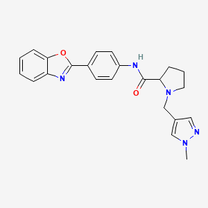 N-[4-(1,3-benzoxazol-2-yl)phenyl]-1-[(1-methyl-1H-pyrazol-4-yl)methyl]prolinamide