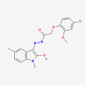 2-(4-bromo-2-methoxyphenoxy)-N'-(1,5-dimethyl-2-oxo-1,2-dihydro-3H-indol-3-ylidene)acetohydrazide