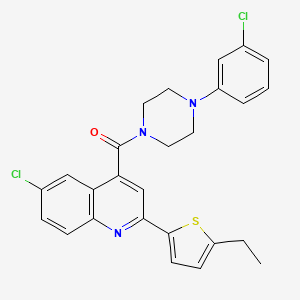 6-chloro-4-{[4-(3-chlorophenyl)-1-piperazinyl]carbonyl}-2-(5-ethyl-2-thienyl)quinoline