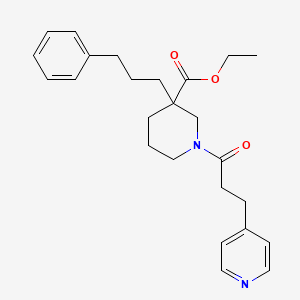 ethyl 3-(3-phenylpropyl)-1-[3-(4-pyridinyl)propanoyl]-3-piperidinecarboxylate