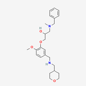 molecular formula C25H36N2O4 B5996874 1-[benzyl(methyl)amino]-3-(2-methoxy-5-{[(tetrahydro-2H-pyran-4-ylmethyl)amino]methyl}phenoxy)-2-propanol 