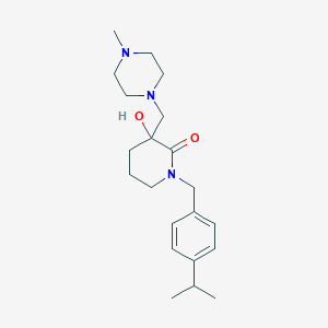 molecular formula C21H33N3O2 B5996894 3-Hydroxy-3-[(4-methylpiperazin-1-yl)methyl]-1-[(4-propan-2-ylphenyl)methyl]piperidin-2-one 