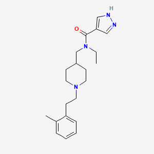 molecular formula C21H30N4O B5996905 N-ethyl-N-({1-[2-(2-methylphenyl)ethyl]-4-piperidinyl}methyl)-1H-pyrazole-4-carboxamide 