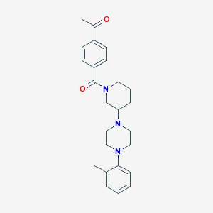 molecular formula C25H31N3O2 B5996913 1-[4-({3-[4-(2-methylphenyl)-1-piperazinyl]-1-piperidinyl}carbonyl)phenyl]ethanone 