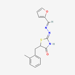 molecular formula C16H15N3O2S B5996919 2-furaldehyde [5-(2-methylbenzyl)-4-oxo-1,3-thiazolidin-2-ylidene]hydrazone 