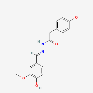 molecular formula C17H18N2O4 B5996957 N'-(4-hydroxy-3-methoxybenzylidene)-2-(4-methoxyphenyl)acetohydrazide 