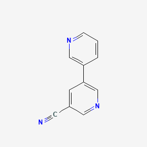 molecular formula C11H7N3 B599696 [3,3'-联吡啶]-5-腈 CAS No. 1802-33-1