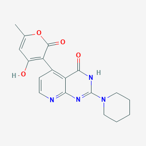 molecular formula C18H18N4O4 B5996971 5-(4-hydroxy-6-methyl-2-oxo-2H-pyran-3-yl)-2-(1-piperidinyl)pyrido[2,3-d]pyrimidin-4(3H)-one 