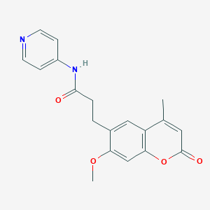 molecular formula C19H18N2O4 B5996989 3-(7-methoxy-4-methyl-2-oxo-2H-chromen-6-yl)-N-(pyridin-4-yl)propanamide 