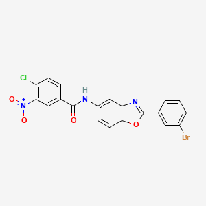 N-[2-(3-bromophenyl)-1,3-benzoxazol-5-yl]-4-chloro-3-nitrobenzamide