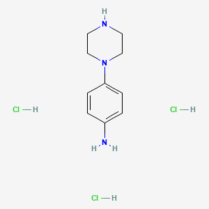 molecular formula C10H18Cl3N3 B599706 1-(4-氨基苯基)-哌嗪三盐酸盐 CAS No. 125421-99-0