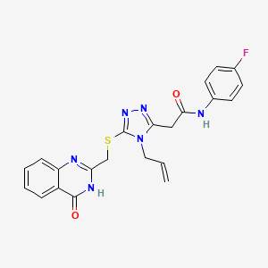 N-(4-fluorophenyl)-2-[5-{[(4-oxo-3,4-dihydroquinazolin-2-yl)methyl]sulfanyl}-4-(prop-2-en-1-yl)-4H-1,2,4-triazol-3-yl]acetamide