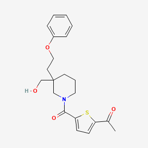 1-(5-{[3-(hydroxymethyl)-3-(2-phenoxyethyl)-1-piperidinyl]carbonyl}-2-thienyl)ethanone