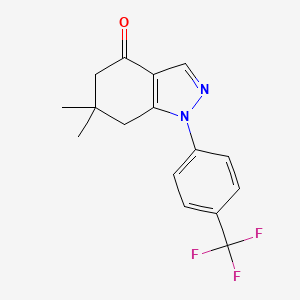 molecular formula C16H15F3N2O B5997123 6,6-DIMETHYL-1-[4-(TRIFLUOROMETHYL)PHENYL]-4,5,6,7-TETRAHYDRO-1H-INDAZOL-4-ONE 