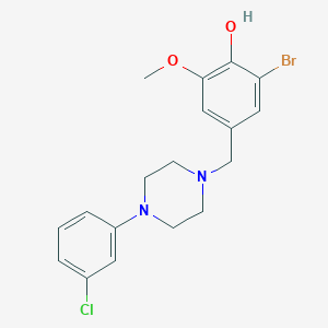 2-bromo-4-{[4-(3-chlorophenyl)-1-piperazinyl]methyl}-6-methoxyphenol