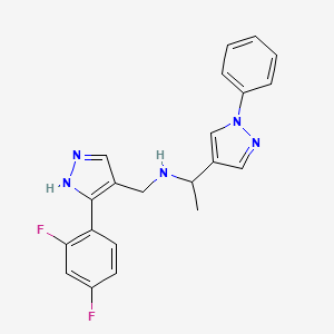 N-[[5-(2,4-difluorophenyl)-1H-pyrazol-4-yl]methyl]-1-(1-phenylpyrazol-4-yl)ethanamine