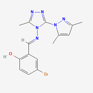 4-bromo-2-({[3-(3,5-dimethyl-1H-pyrazol-1-yl)-5-methyl-4H-1,2,4-triazol-4-yl]imino}methyl)phenol