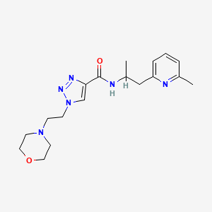 molecular formula C18H26N6O2 B5997173 N-[1-methyl-2-(6-methyl-2-pyridinyl)ethyl]-1-[2-(4-morpholinyl)ethyl]-1H-1,2,3-triazole-4-carboxamide 