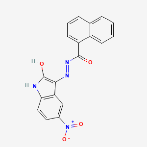 N'-(5-nitro-2-oxo-1,2-dihydro-3H-indol-3-ylidene)-1-naphthohydrazide