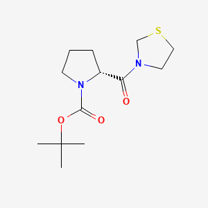 molecular formula C13H22N2O3S B599724 叔丁基(2R)-2-(1,3-噻唑烷-3-羰基)吡咯烷-1-甲酸酯 CAS No. 155251-72-2