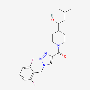 molecular formula C20H26F2N4O2 B5997243 1-(1-{[1-(2,6-difluorobenzyl)-1H-1,2,3-triazol-4-yl]carbonyl}-4-piperidinyl)-3-methyl-1-butanol 