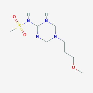 molecular formula C8H18N4O3S B5997256 N-[5-(3-methoxypropyl)-1,4,5,6-tetrahydro-1,3,5-triazin-2-yl]methanesulfonamide 